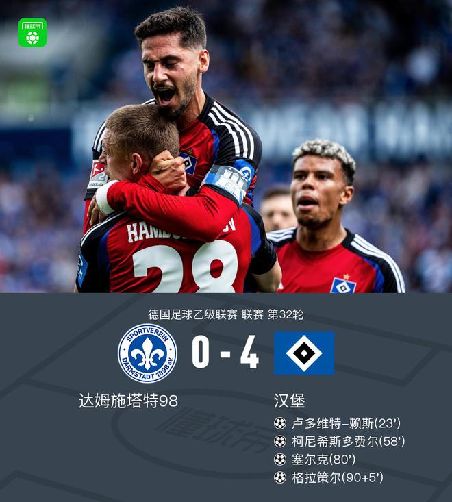 漢堡大勝，晉級德甲！塞爾克功不可沒。