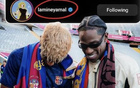 Travis Scott關(guān)注亞馬爾，足球界牌面第一人！