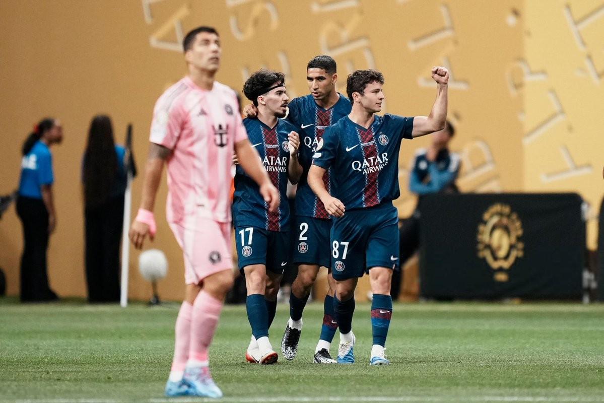 4-0領先邁阿密，巴黎自2018年以來首次在國際比賽半場領先4球