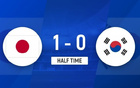 半場日本女足1-0領(lǐng)先，成宮唯進球，金敏智錯失良機。
